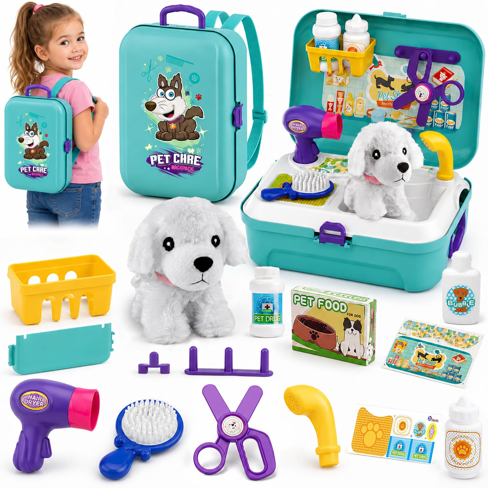 Amazon | TEUVO ペットケア プレイセット ドクターキット 子供用 16個
